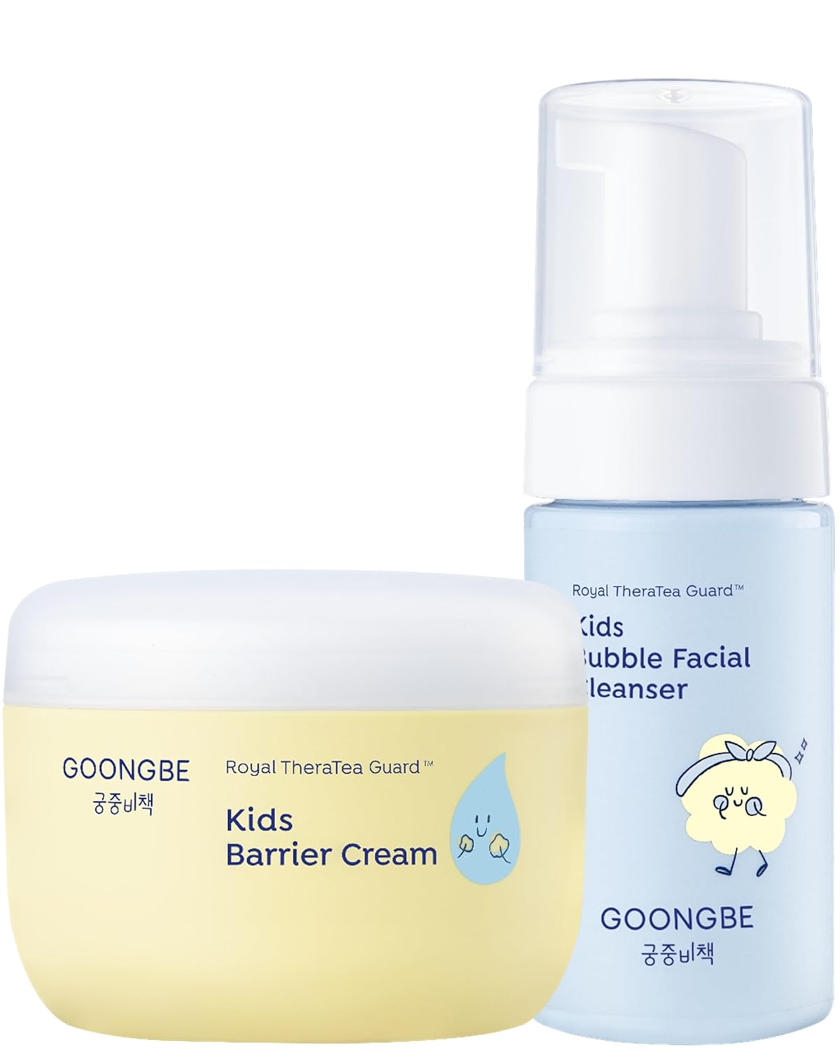 Kids' Bubble Facial Cleanser & Barrier Cream Bundle - Gentle, Nourishing Skincare for Children
