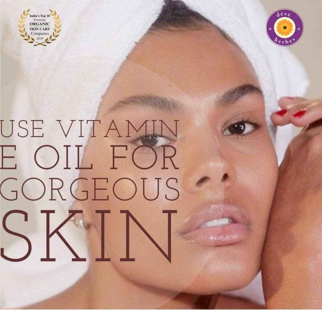 dève herbes Plant Based Vitamin C Face Serum with Hyaluronic Acid & Vitamin A & E for Personal Care 30ml (1 oz) + Pure Vitamin E Oil 30ml (1 oz)