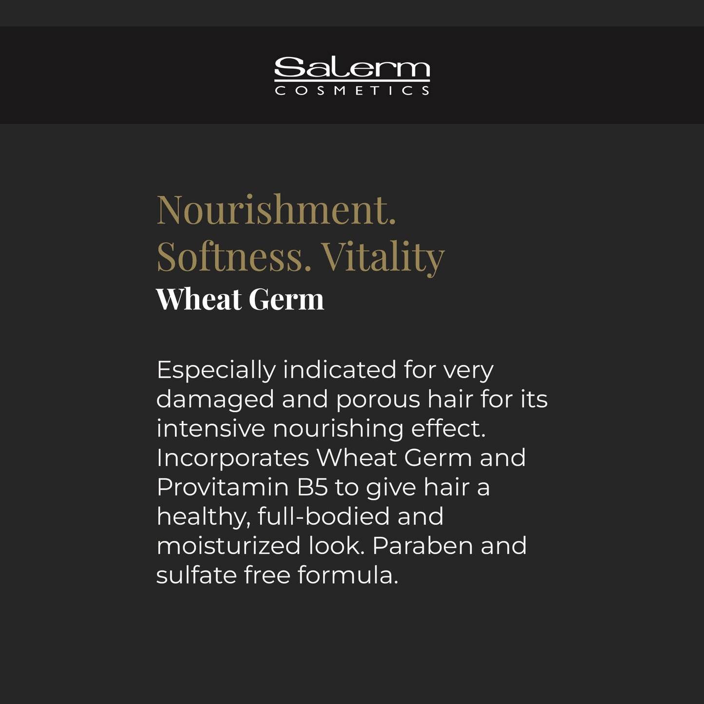 SALERM - Nourishing Hair Mask - 1000 ml - with Wheat Germ - for Dry and Damaged Hair - Deep Hair Hydration - Shine and Brightness - Hair Strengthening