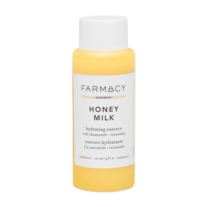 Farmacy Honey Milk Face Essence - Hydrating Milky Toner with Honey, Ceramides + Chamomile - Helps Strengthen Skin Barrier + Replenish Moisture - Soothing + Calming Skincare (120ml)