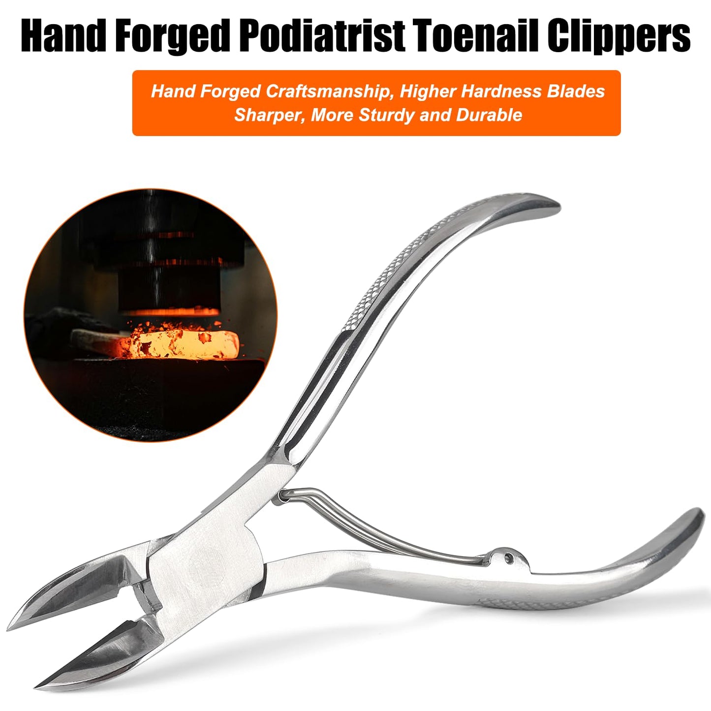 YEPRIME Toenail Clippers for Thick and Ingrown Nails, Curved Blade