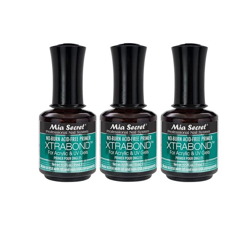 Mia Secret 3PCS No Burn Acid Free Primer Xtra Bond Acrylic Uv Gel 0.5 Fl Oz…