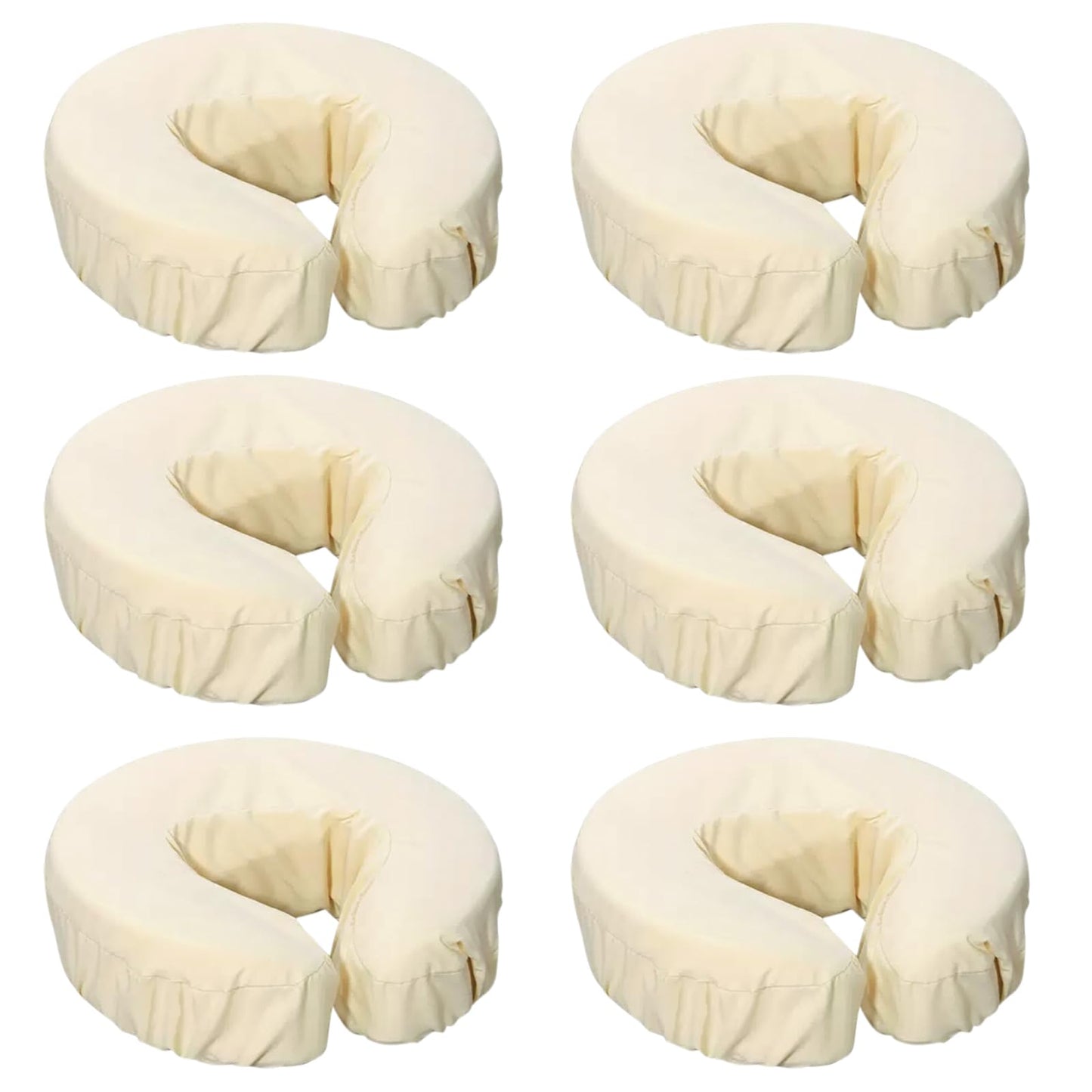 SINLAND Reusable Microfiber Massage Face Rest Covers,Cream,6 Pack