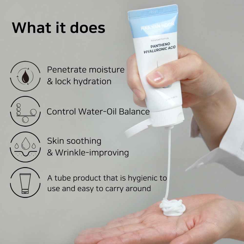 HAA YAN NOON Pantheno Hyaluronic Acid Rich Cream 1.86 Oz / 55ml, with Hyaluronic Acid,Panthenol, Centella & Deep moisturizing, Skin Barrier, Korean Skincare