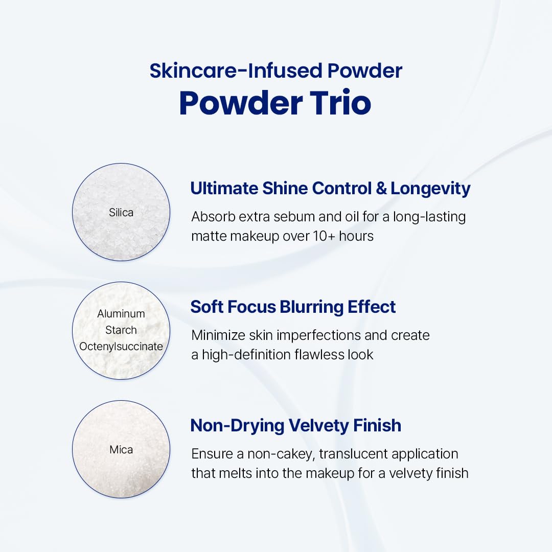 Azulene Face Cover Fixing Powder - Talc-Free Blurring Setting Powder for Oily Sensitive Skin | Mini Size 3g/0.10oz