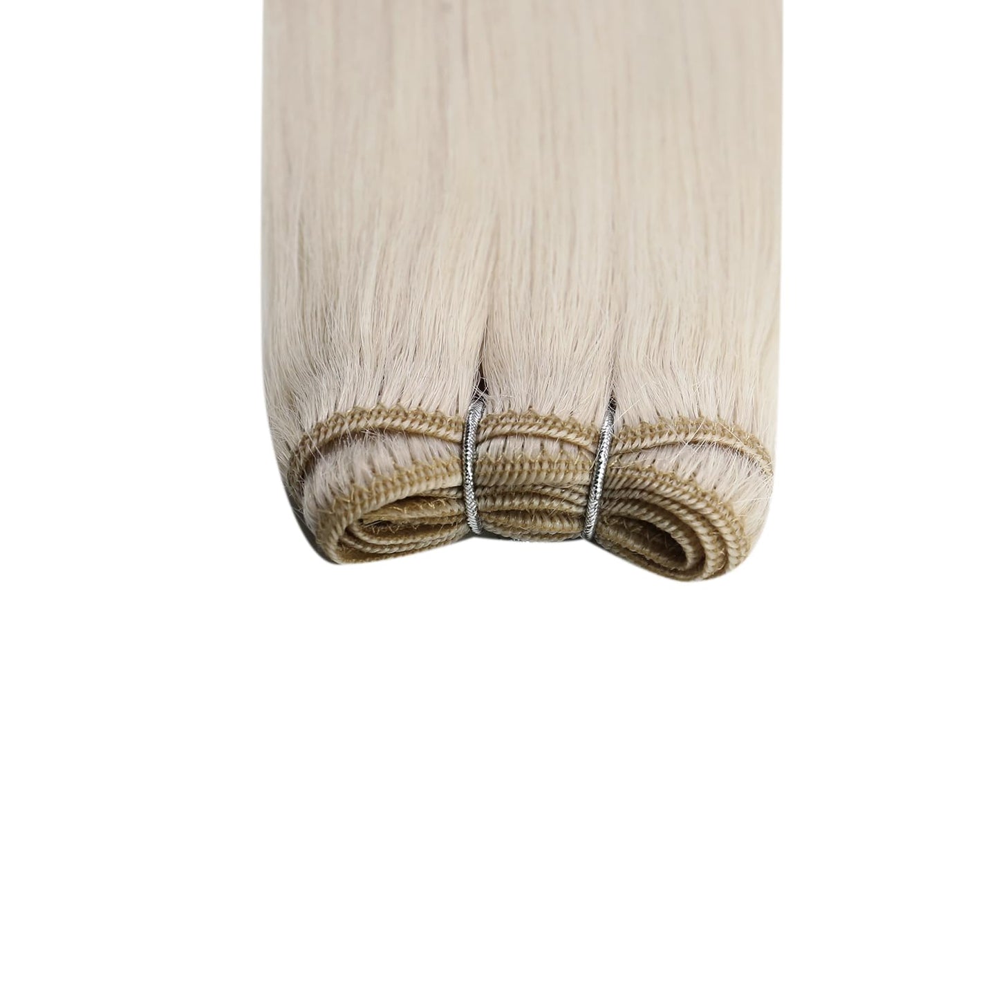 Ugeat Weft Hair Extensions Human Hair, Hair Extensions Sew in Blonde, Sew in Extensions 14 Inch 80g Platinum Blonde, for Short Hair