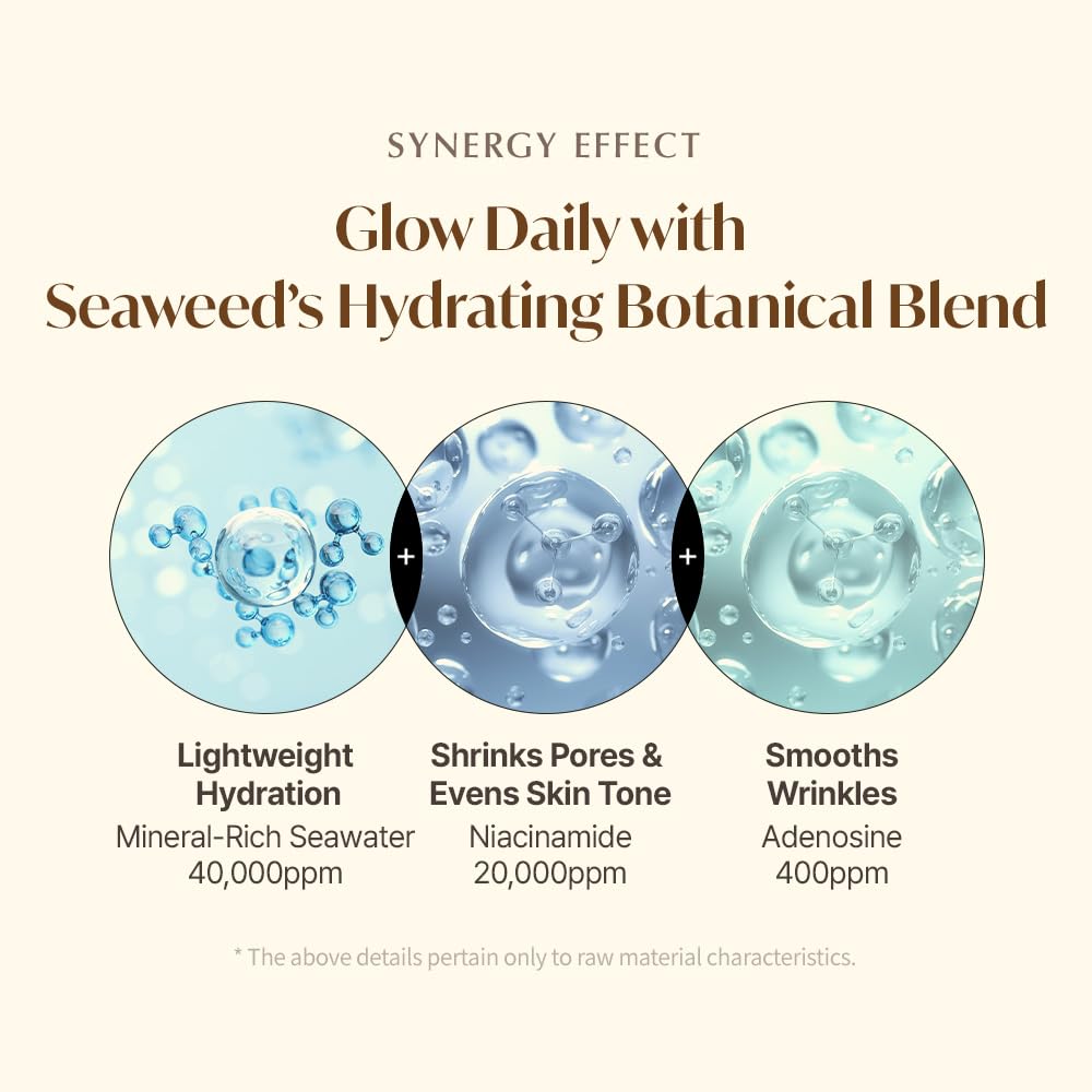 ONUL31° Fucoidan Satin Essence Toner - Korean Facial Toner with 4% Hawaiian Sea Water & Niacinamide, Alcohol Free, Hydrating, Soothing, Gentle 6.76fl.oz.