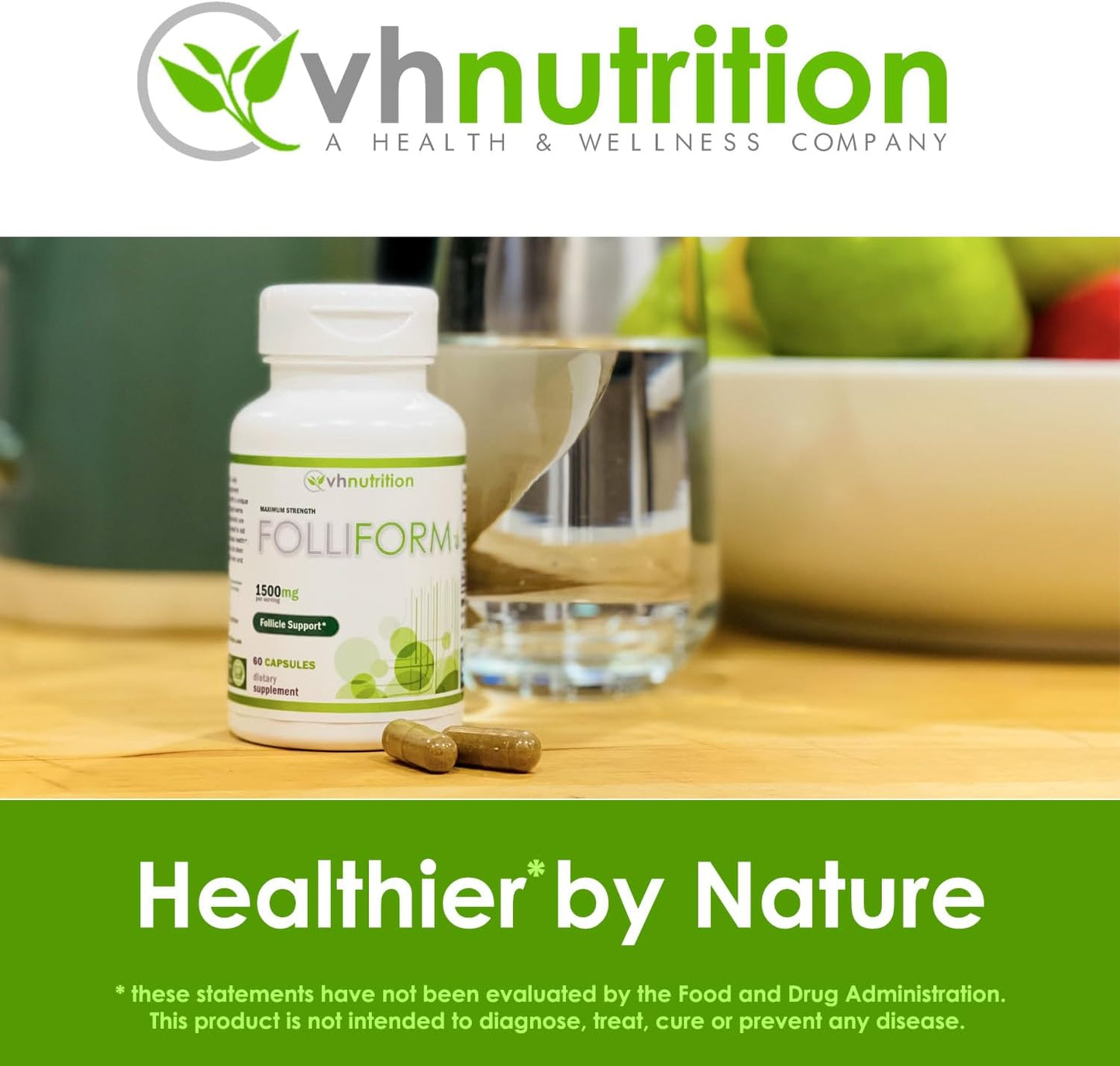 FOLLIFORM DHT Blocker Supplement - 1500mg Saw Palmetto & Nettle Root | Supports Healthy Hair Growth | 60 Capsules (Pack of 2)