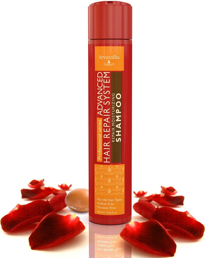 Arvazallia Advanced Hair Repair Moisturizing Sulfate-Free Shampoo with Argan Oil and Macadamia Oil for Dry or Damaged Hair