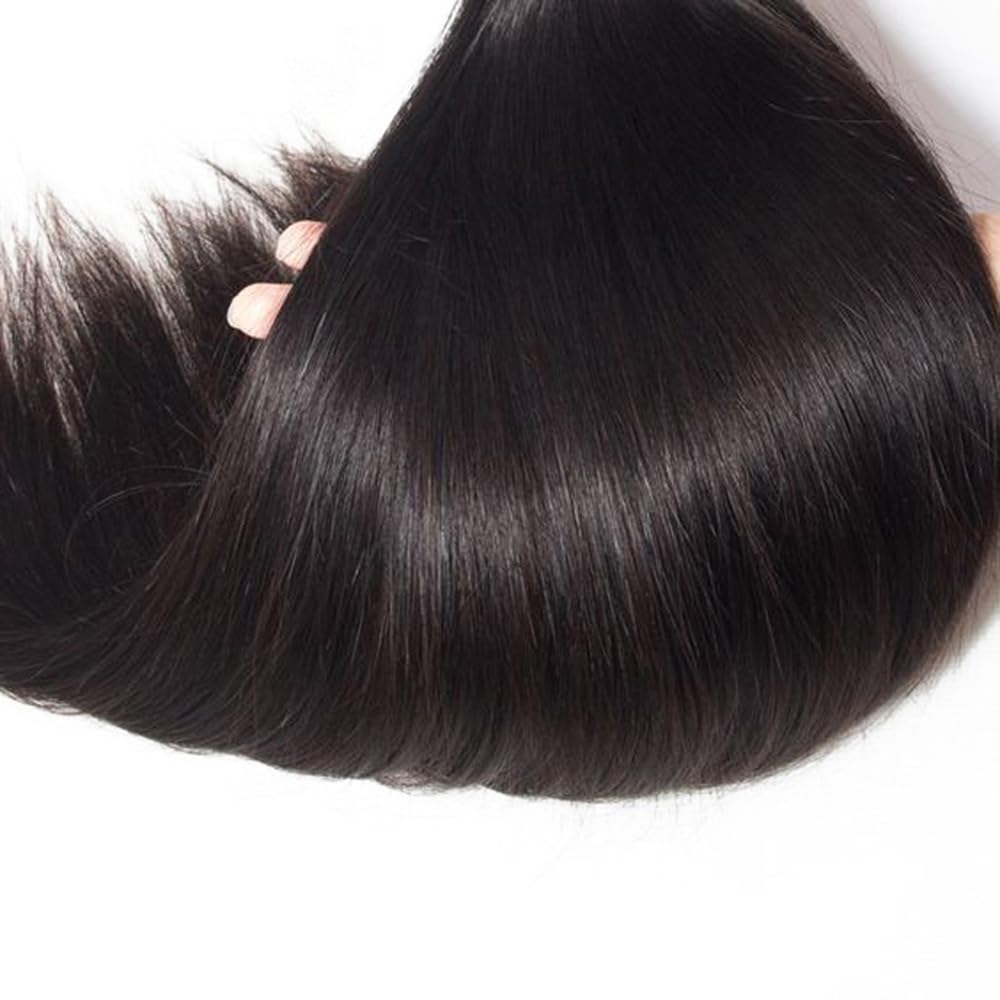 Natural Black Straight Human Hair Bundles - 100% Unprocessed Brazilian Virgin Hair | 16, 18, 20 Inch, 150g