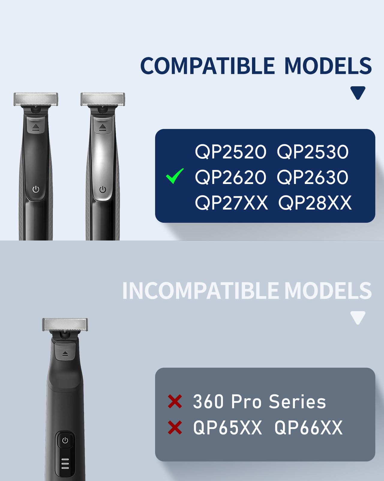 Adjustable Guard 14-in-1 Precise Length Control from 0.4-10mm, Compatible with QP2724/QP2834/QP2520/30/QP2620/30 - Built-in Dial Guide Guards Attachment, NOT FIT Pro Series