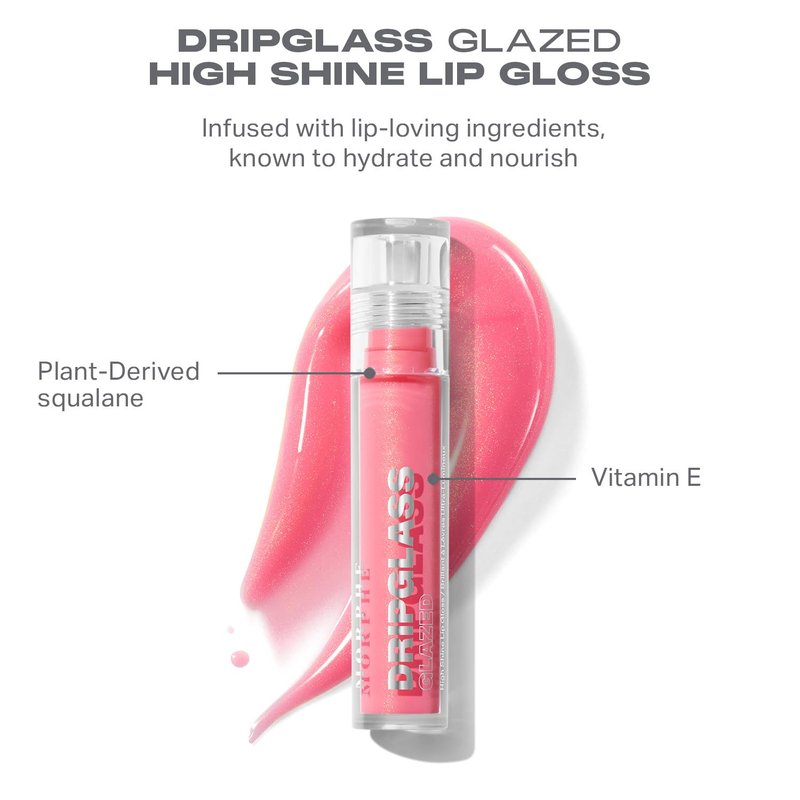 MORPHE Dripglass Lip Gloss - High Shine Semi-Sheer or Full Coverage - Infused With Squalane & Vitamin E | Polished Peach (0.13 Fl Oz)