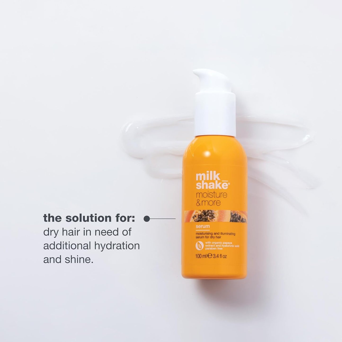 Moisture & More Serum - Hydrating Leave-In Treatment for Dry Hair | Milk Proteins & Hyaluronic Acid | 3.4 Fl Oz