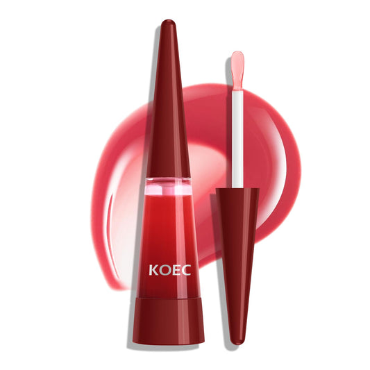 FREEORR Lip Plumper, Extreme Plumping Lip Fuller, Hydrating and Transparent Lips Balm, Volumizing formula, Youthful Fuller Gloss, Smoother Lips and High Glossy, Non-Sticky-04A Red, 0.21 Fl Oz