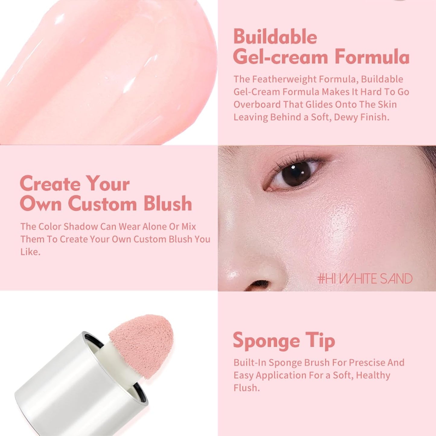 Blush Liquid Makeup Cream Stick - Blendable Soft Peach Tint for Mature Skin | Easy Application, Sheer Finish