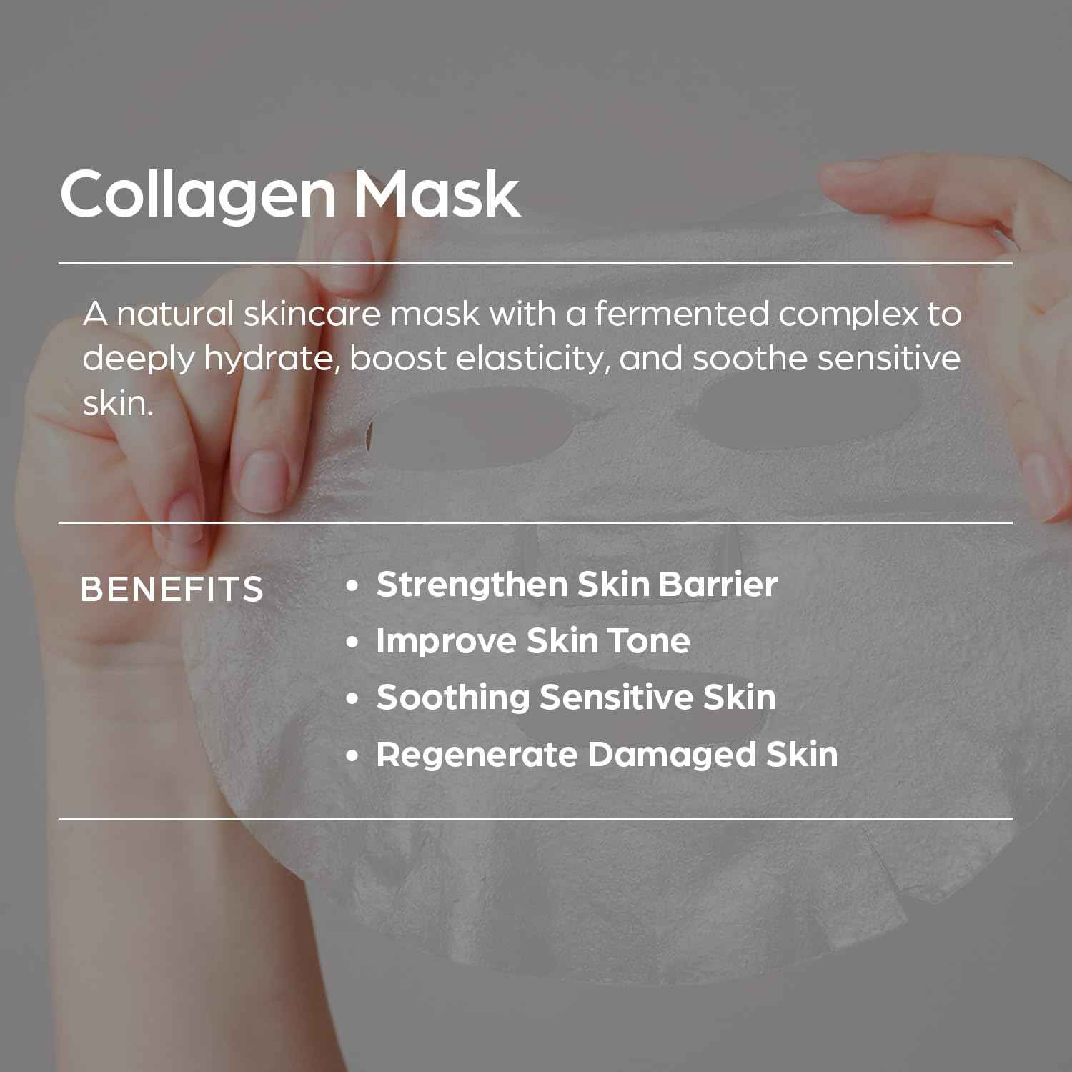 SUN & GLOW VEGAN COLLAGEN MASK Including Natural Elements Fermented 7-Layer Hyaluronic Acid Complex Soothing and Moisturizing Skin Korean Home Skincare Mask (0.88oz 25g 5Packs)
