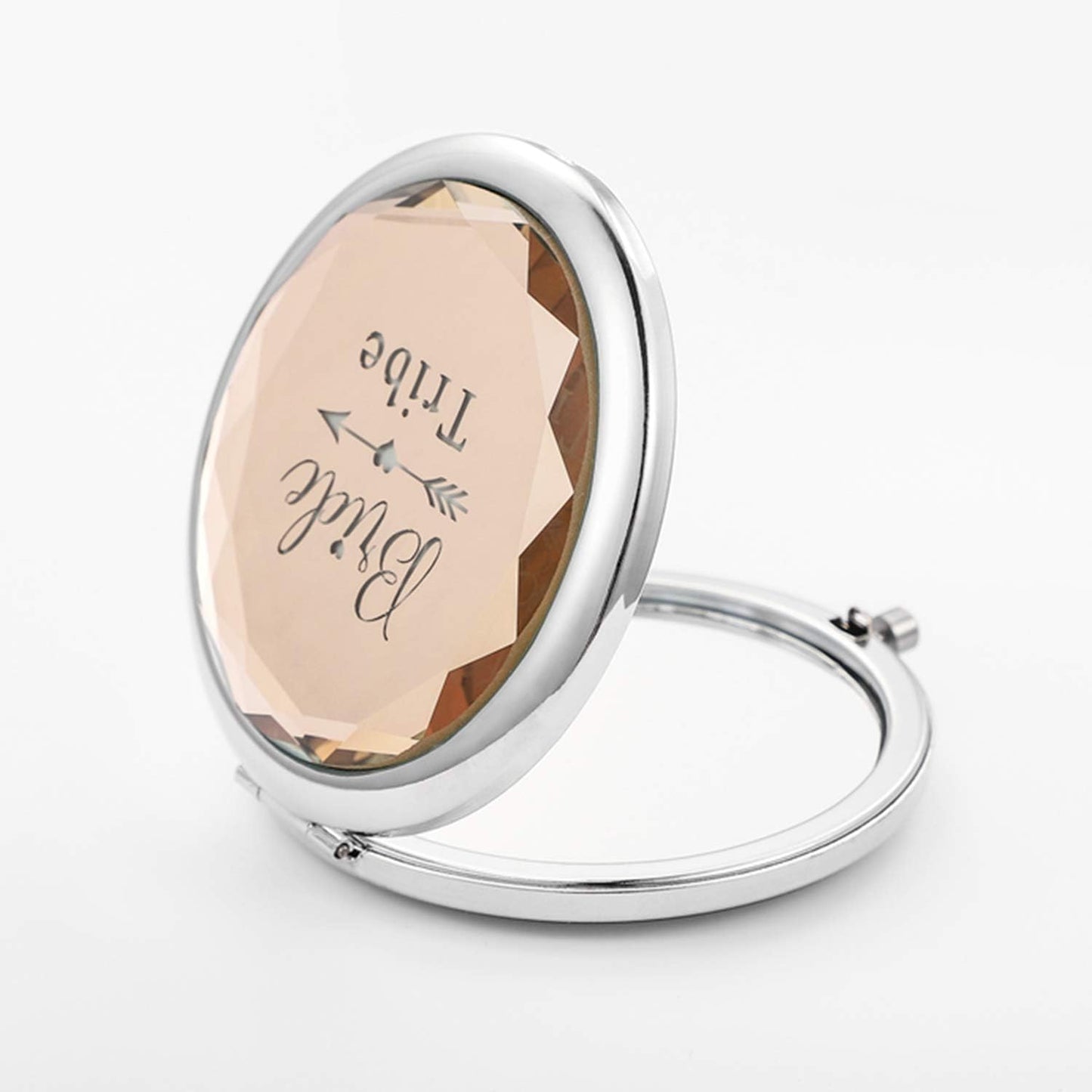 Compact Pocket Makeup Mirrors Set - 7-Piece Bachelorette Party Gifts | Includes Bride to Be & Bride Tribe Mirrors (Champagne)