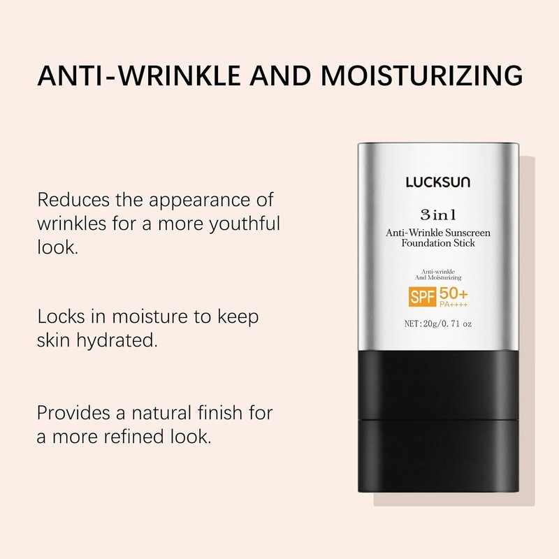 3-in-1 Hydrating Foundation Stick - Anti-Wrinkle Concealer & Multi-Use Cream | Natural Matte Finish for All Skin Types (Dark)