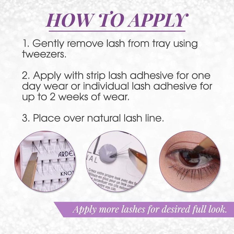 Ardell Individual Lashes Mega Flare - Short Black, Natural Look False Eyelashes, DIY Lash Clusters, Eyelash Extensions, 4 Pack