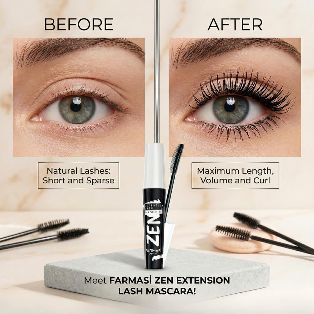 CC Cream & Zen Extension Lash Mascara Set | Color Correcting Skin Tint with SPF 25 - Light to Medium Shade, Natural Finish
