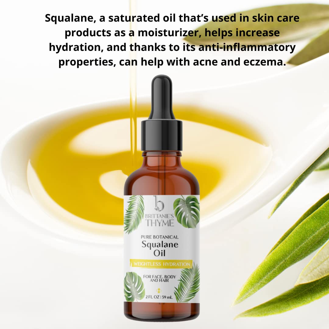 Brittanie’s Beauty 100% Pure Squalane Oil for Hair, Skin & Nails – Lightweight Hydration for Radiant Glow, Smooth Skin & Silky Hair | Clean, Vegan, Non-Greasy Formula, 2oz