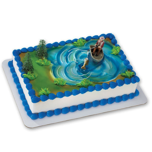 DecoPac Fisherman with Action Fish DecoSet Cake Decoration, 3 Piece Set, (16334)