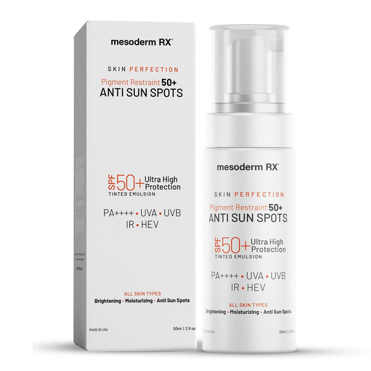 Mesoderm RX Pigment Restraint Anti Sun Spots Ultra High Protection Pigment Control-Protects Skin against Blue Light UVB, UVA, HEV, IR-Facial Sunblock, 50ml