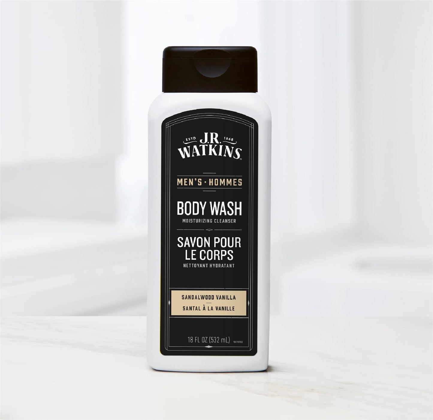 J.R. Watkins Body Wash Men's Sandalwood Vanilla, 18 fl oz, 2 Pack