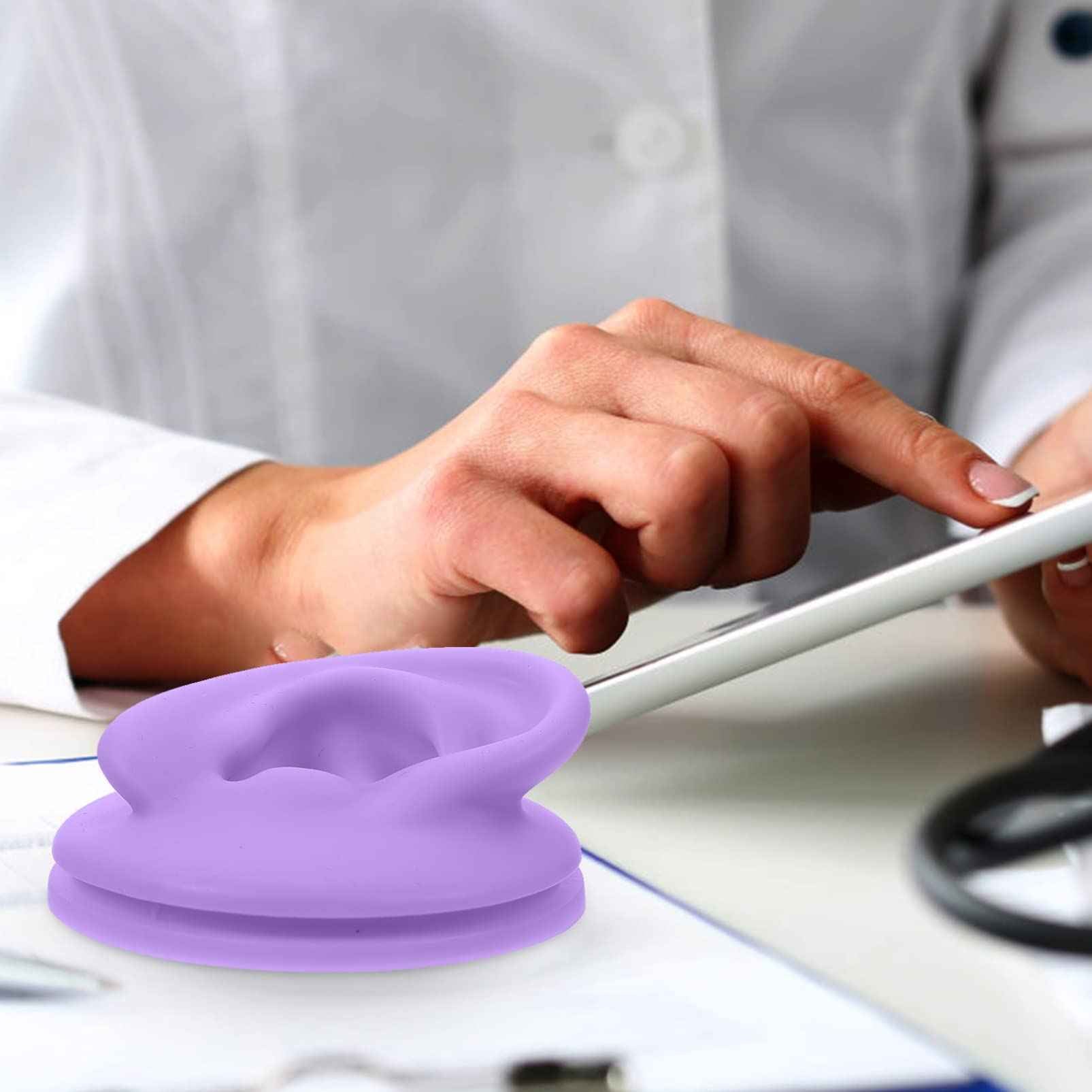 ARTIBETTER 2pcs Silicone Ear Models for Piercing Practice, Jewelry Display, Teaching, Sketching, Simulation Human Ear Models (Purple)