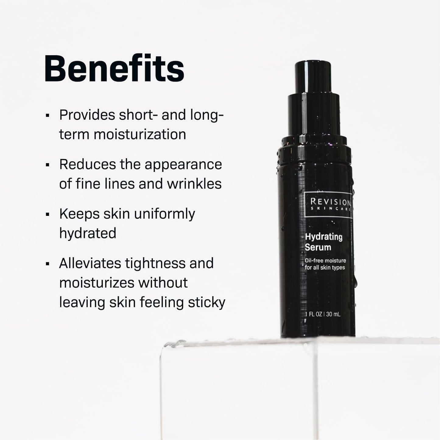 Revision Skincare Hydrating Serum - Oil-Free Anti-Aging Moisturizer with Hyaluronic Acid | 1 oz
