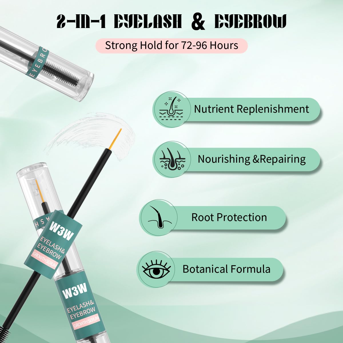 2 in 1 Eyebrow Eyelash Growth Serum,Natural Eyebrow Eyelash Serum for Longer, Fuller, and Thicker Brows Lash, eyelash and eyebrow growth serum