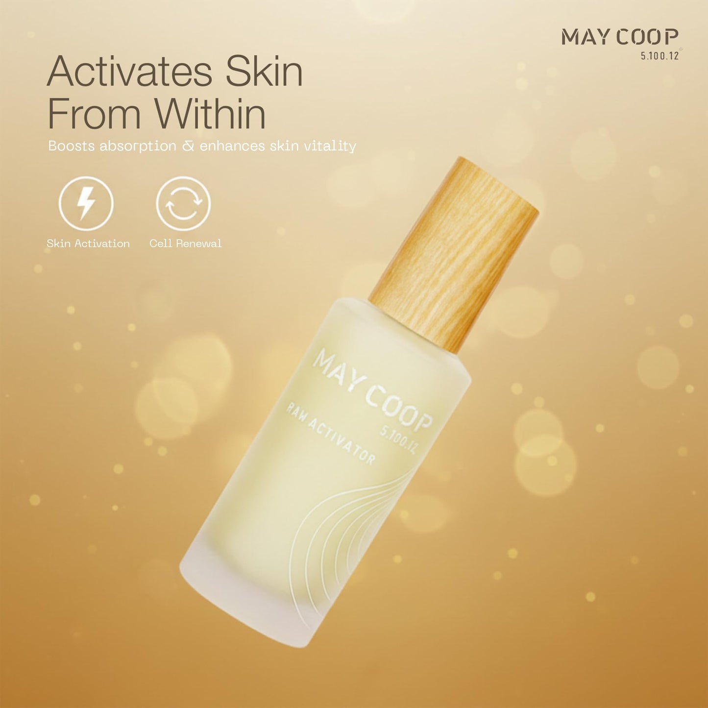 MAY COOP Raw Activator Face Serum | Hydrating & Nourishing with 63% Maple Sap, Mushroom & Grain Extracts | Lightweight Fast-Absorbing Daily Glow Facial Serum | Korean Skincare, 2.02 fl oz