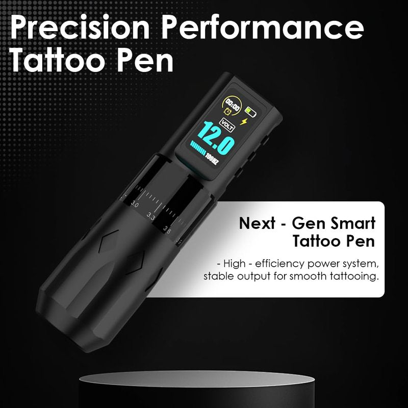 KVM Tattoo Pen Set Adjustable Tattoo Machine Pen Featuring a High-Capacity Battery and 20 Ink Cups, Including 9 Ink Colours. Suitable for Beginners and Professional Tattoo Artists (Tattoo Kits - B)