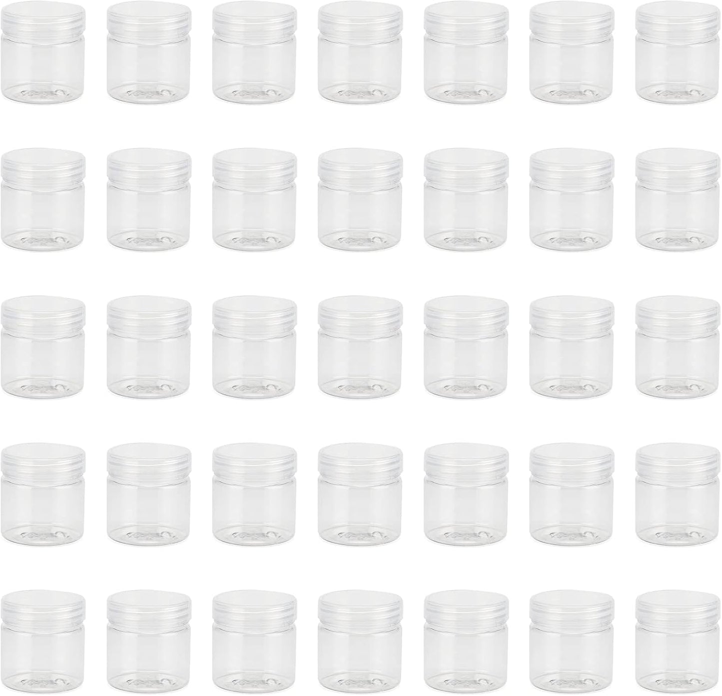 Clear Plastic Bead Containers - 70 PCS 2oz Round Storage Jars with Lids for Lotions, Beads & Spices