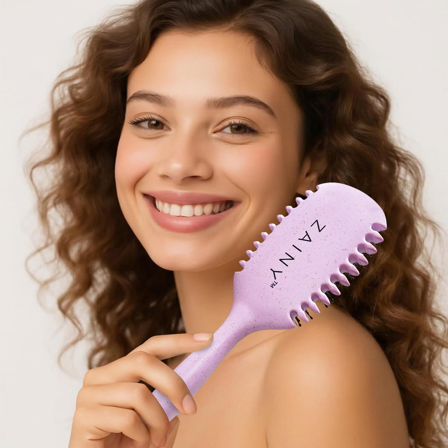 Curly Hair Brush Set - 2PC Defining Brush & Styling Comb for Wavy & Curly Hair | Ideal for Women, Kids & Men