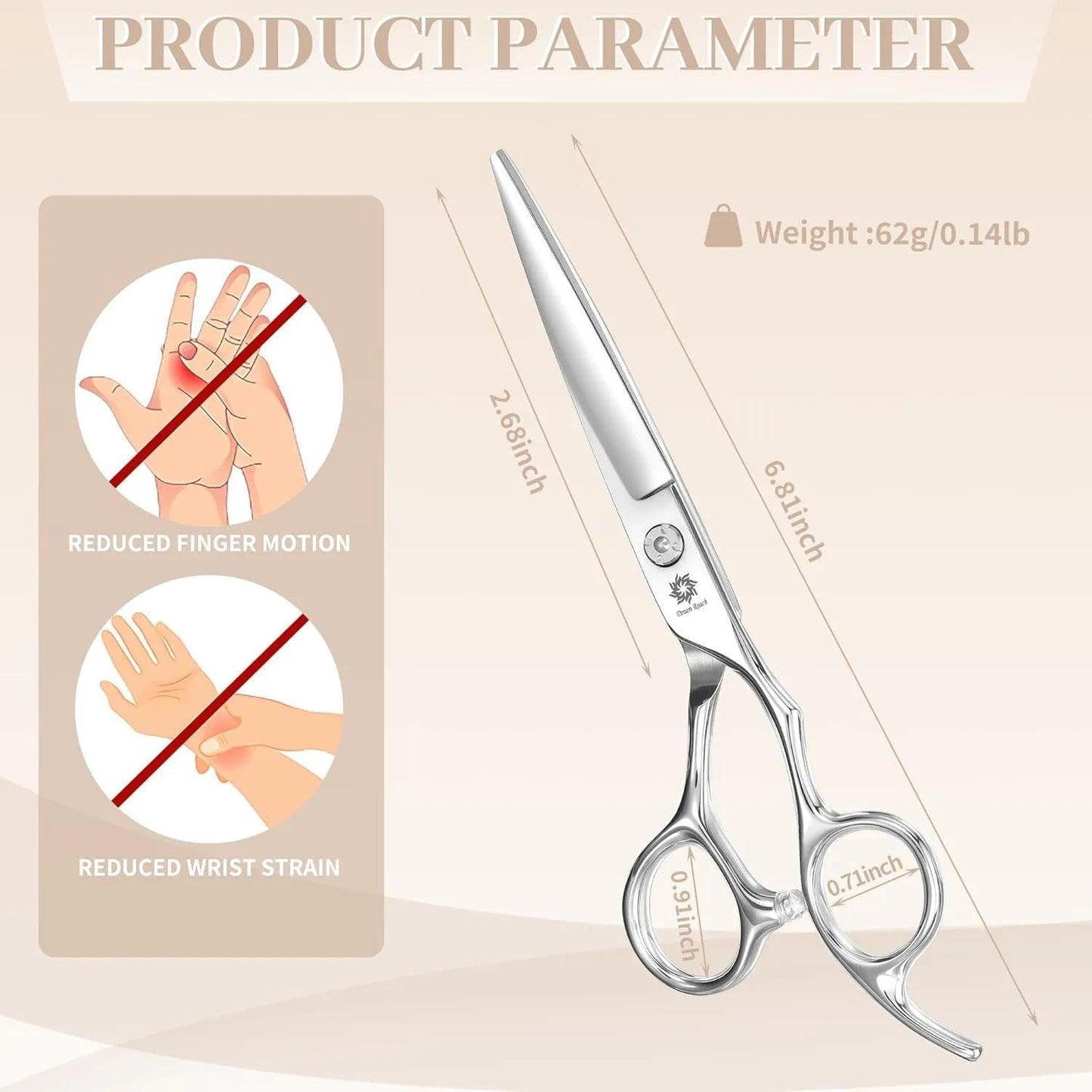 Dream Reach Hair Cutting Scissors - Professional Barber Shears 440C Steel