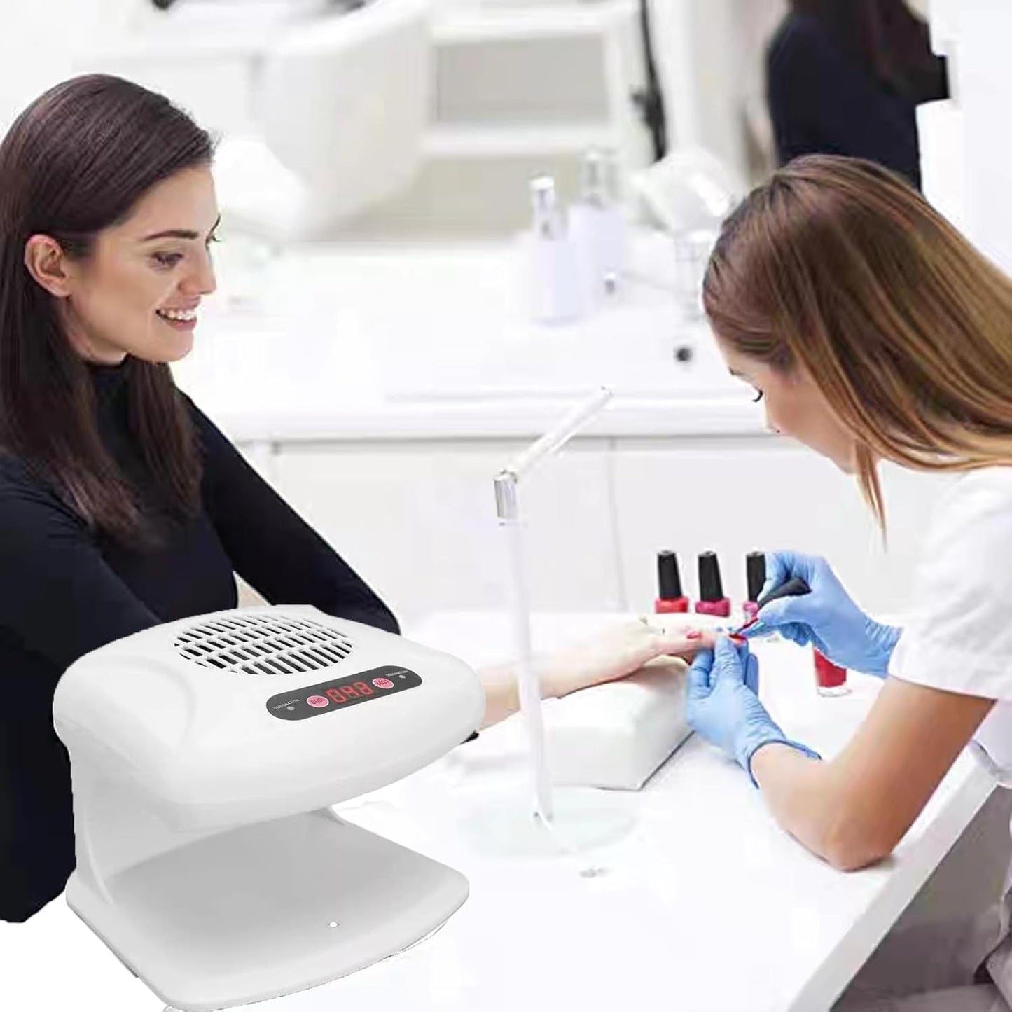 Nail Dryer for Regular Polish - 300W 2-in-1 Auto Sensor Hot & Cold Air | Professional Manicure Salon Use (White)