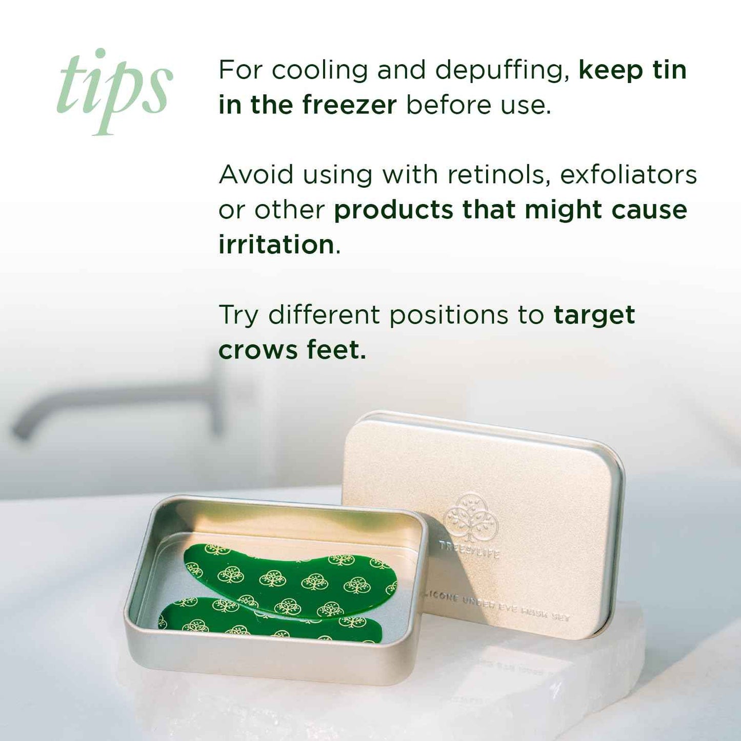 Tree of Life Beauty Hydrating Facial Serum Collagen Peptides with Argireline and Replexium - Anti Aging and Wrinkle Reduction (1oz) and Silicone Reusable Under Eye Patches for Puffy Eyes