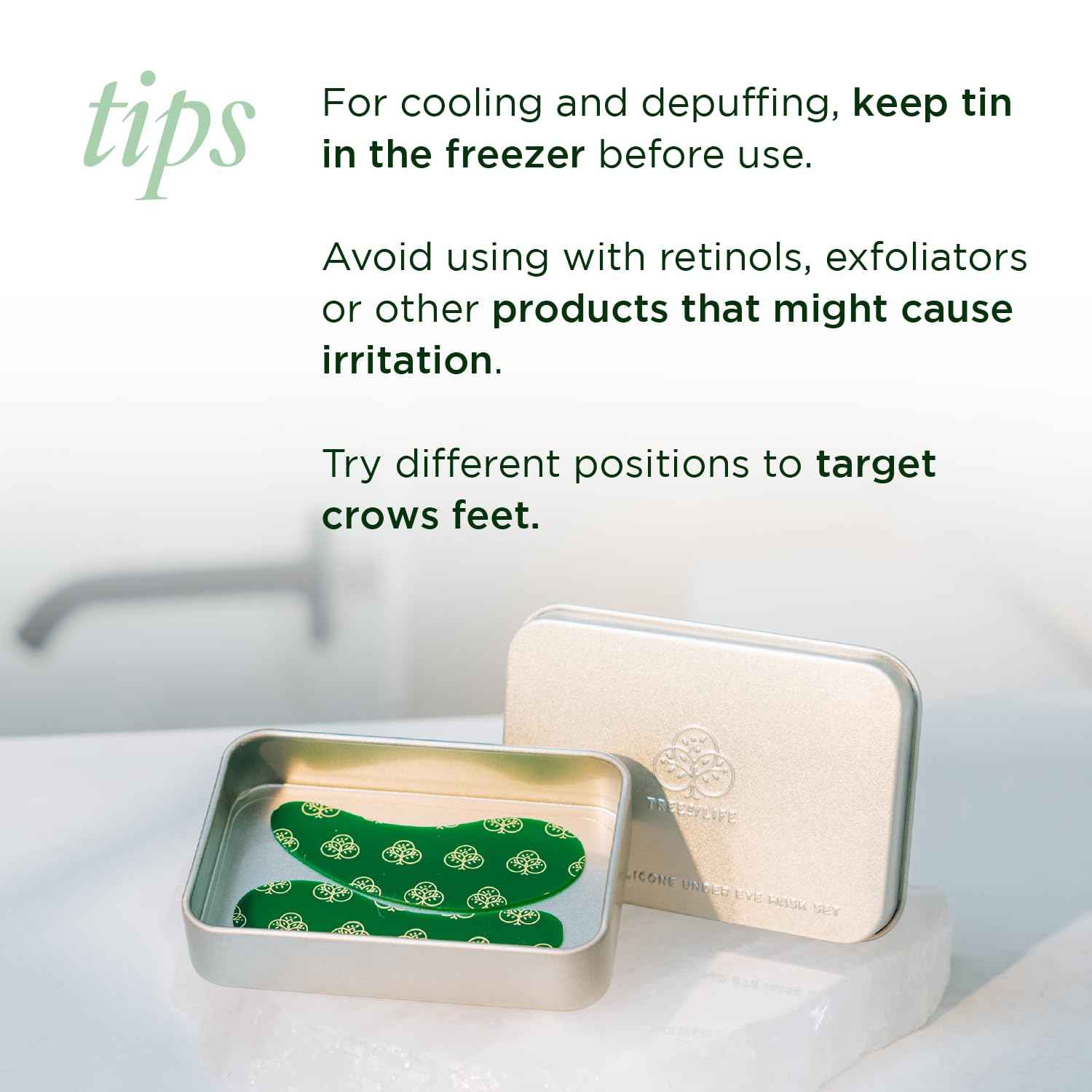 Tree of Life Beauty Hydrating Facial Serum Collagen Peptides with Argireline and Replexium - Anti Aging and Wrinkle Reduction (1oz) and Silicone Reusable Under Eye Patches for Puffy Eyes