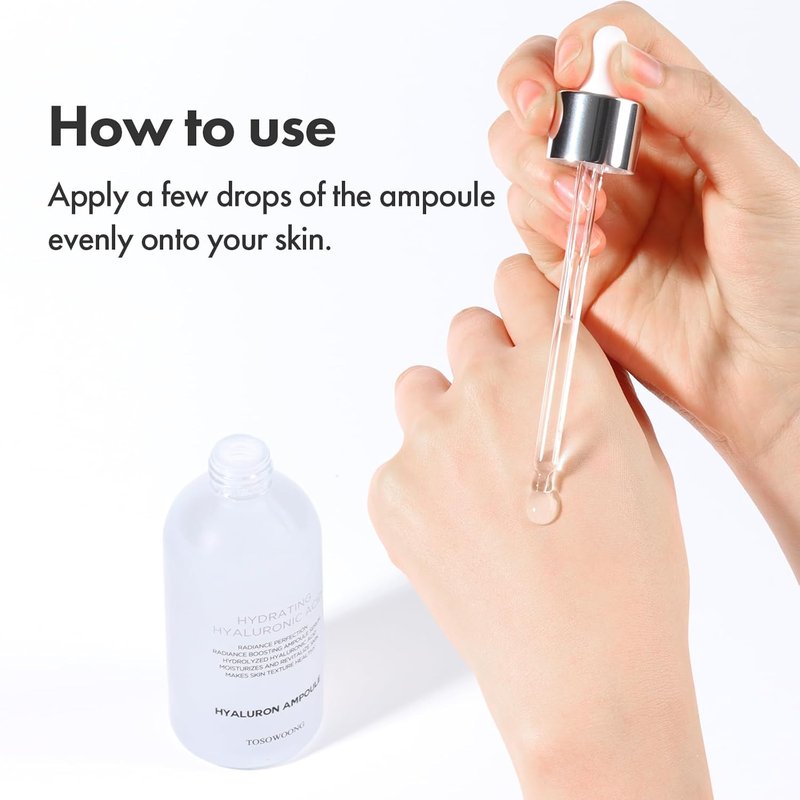 Hyaluronic Acid Ampoule - Hydrating Anti-Aging Face Serum for Dry Skin | Korean Skincare, 100ml