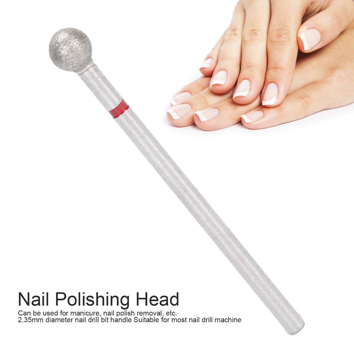 Practical Nail Drill Bits, 50Pcs Nail Polishing Grind Head Replacement Accessory Manicure Tool For Acrylic Gel Nails Cuticle Clean Pedicure (F-5.0mm)