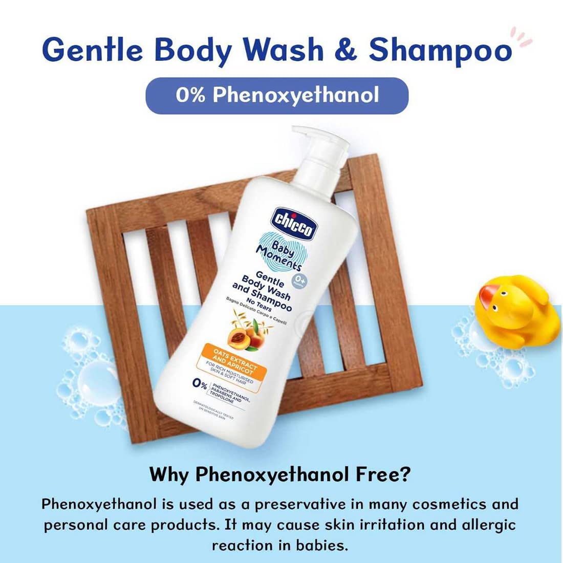 Chicco Baby Moments Gentle Body Wash and Shampoo | 200ml/(6.76 Fl Oz)