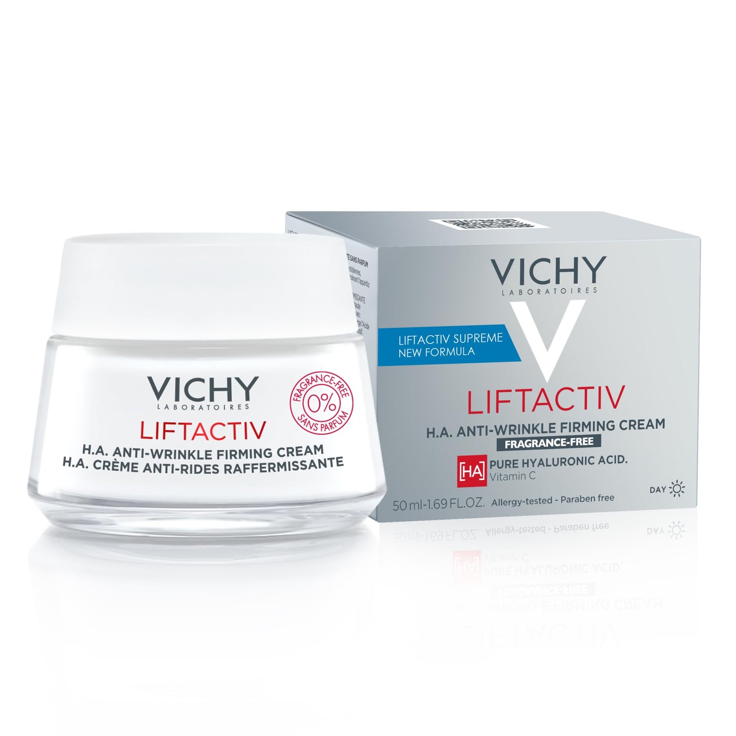 VICHY LiftActiv H.A. Anti-Wrinkle Firming Cream Fragrance Free, Anti Aging Face Cream With Vitamin C & Hyaluronic Acid, Smoothing & Firming For Wrinkles, Visibly Plumps Skin & Improves Radiance