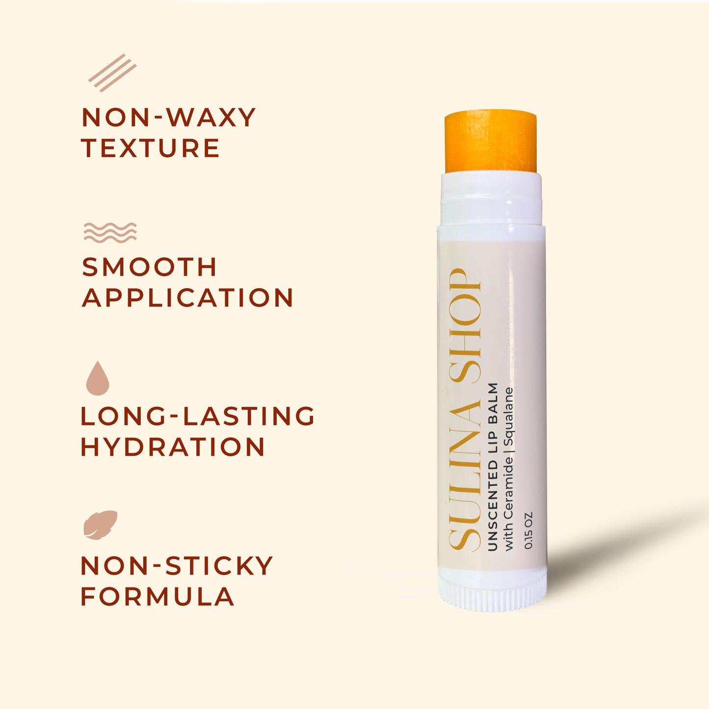 Unscented Lip Balm Hydrating for Dry, Cracked Lips, Beeswax Lip Moisturizer Stick, Soothe Dryness, Restores Smoothness & Barrier Protection, Instant Moisture, Fragrance-Free Lip Therapy - 0.15 Fl oz