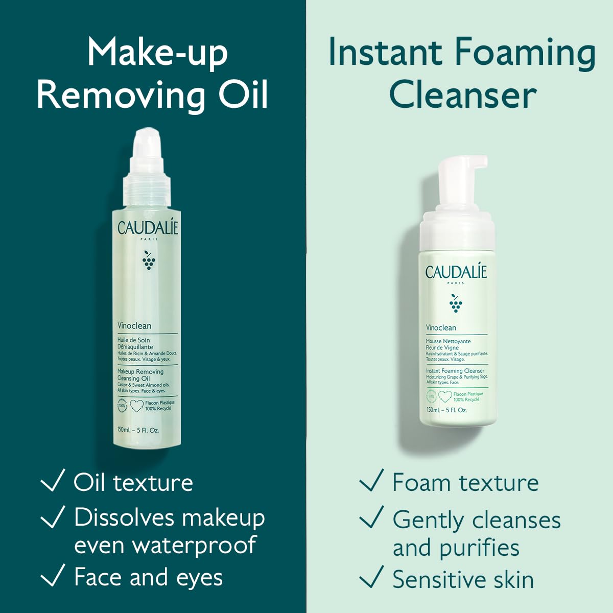 Caudalie Vinoclean Makeup Removing Cleansing Oil, Travel-Size - 75 mL