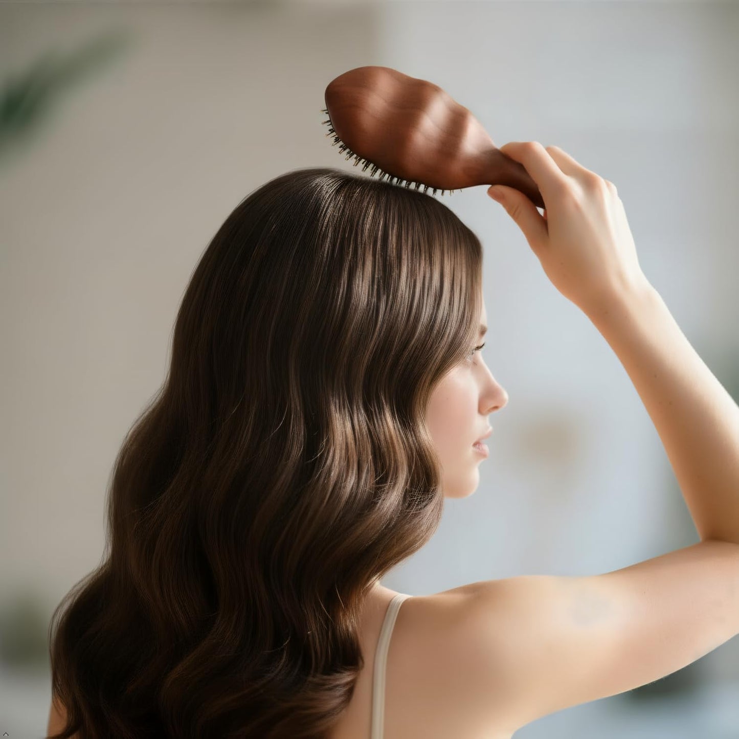 Boar Bristle Hair Brush - Gentle Detangling for Fine, Thin & Curly Hair | Smooth, Shiny Finish
