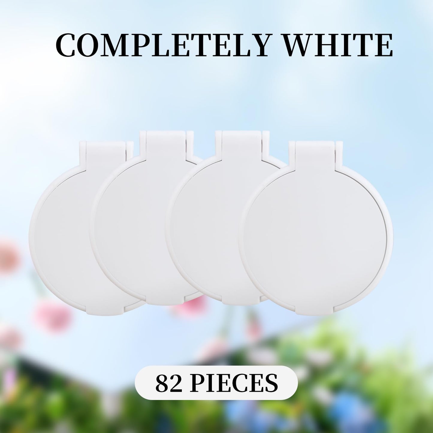 TANEMUDO 82 Pcs Compact Mirror Bulk, Women Portable Mini Folding Round Makeup Mirror for Purse, Travel, and Daily Use (White)