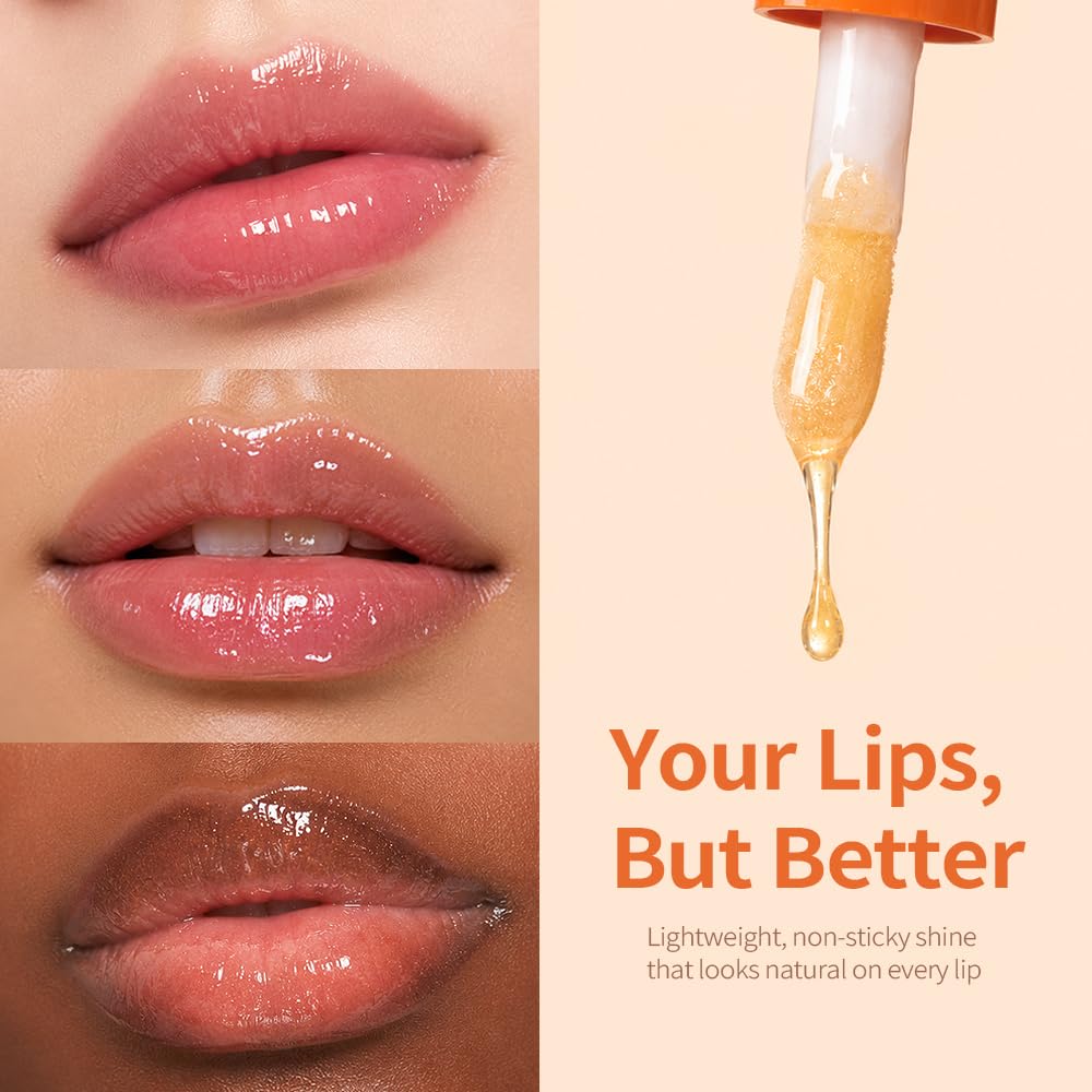 Purederm Hydrating Glow Lip Oil, Non-Sticky Lip Gloss (0.26 fl oz)