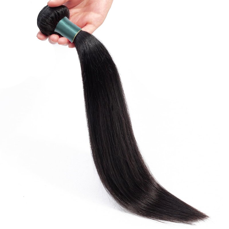 Brazilian Straight Human Hair Bundles 20 Inch 1 Bundle Human Hair Weave 12A 100% Unprocessed Virgin Hair Extensions Single Bundle Natural Black Color