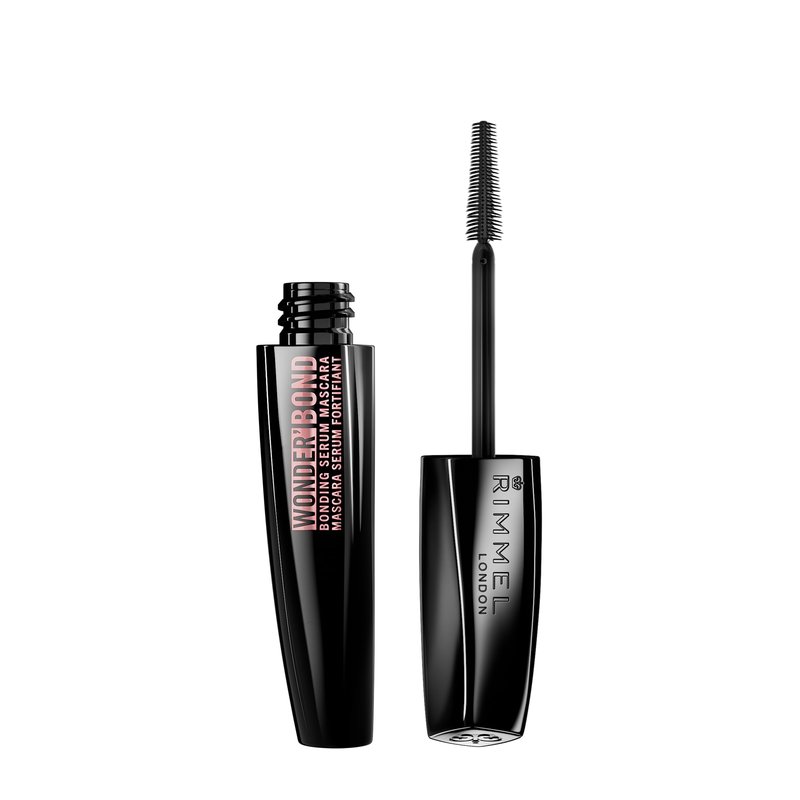 Rimmel Wonder'Bond, 001 Black, Bonding Serum Mascara, Volumizing, Instantly Revitalized Lashes, With Biotin Bonding Complex, Smudge Proof, No Clumps, 0.39oz